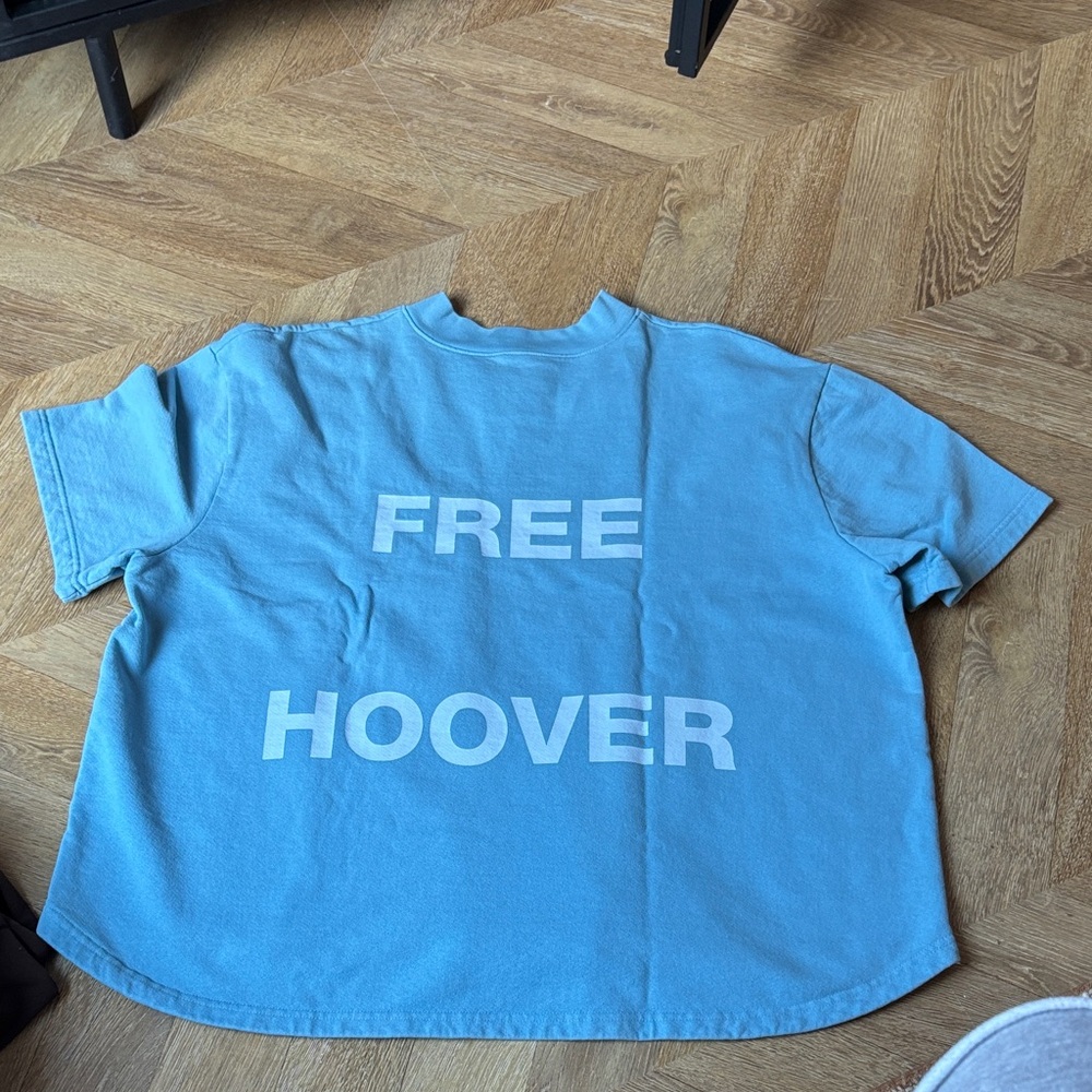 Yeezy Light Blue Kids Tee with White Text